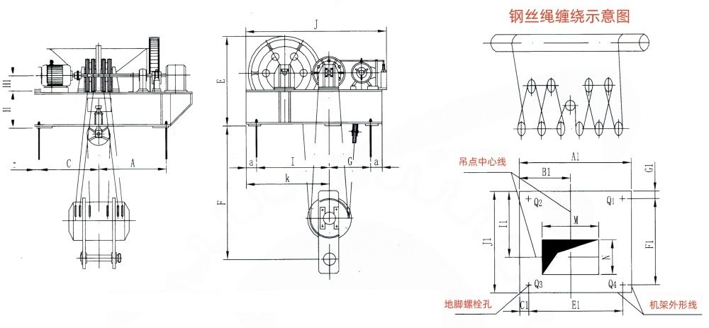 QP1×630KN-QP1×1250KN系列卷扬式单吊点启闭机外形及基础布置示意图.jpg